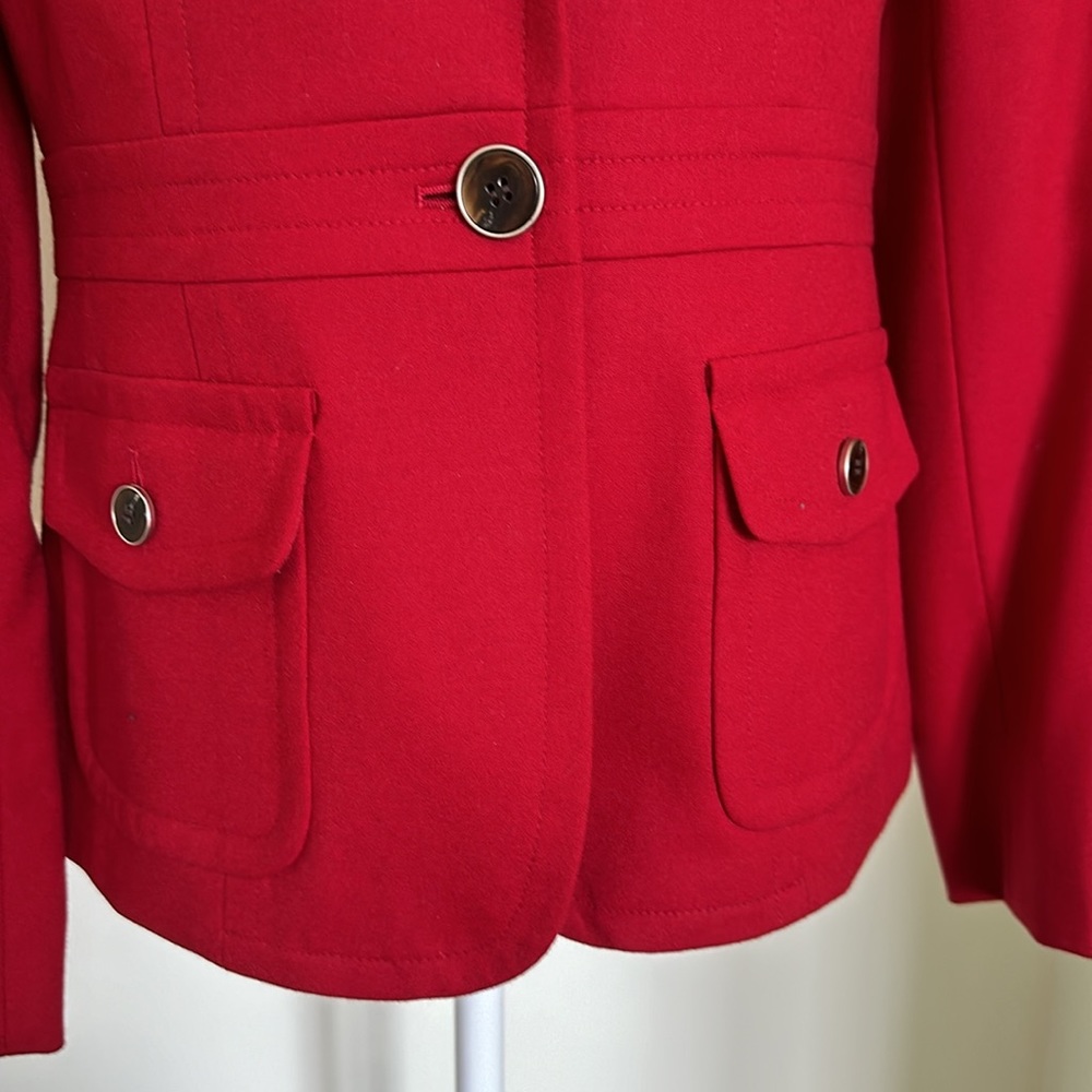 TALBOTS Red Fitted Wool Jacket - Picture 3 of 6